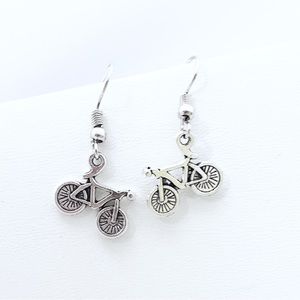 Earrings Vintage Bicycle Minimalist Silver Tone Sports Spin Cycling Cottage Farm